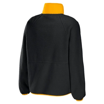 Shop Wear By Erin Andrews Black Pittsburgh Steelers Polar Fleece Raglan Full-snap Jacket