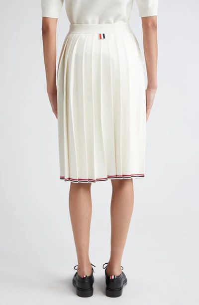 Shop Thom Browne Pleat Back Cotton Sweater Skirt In White