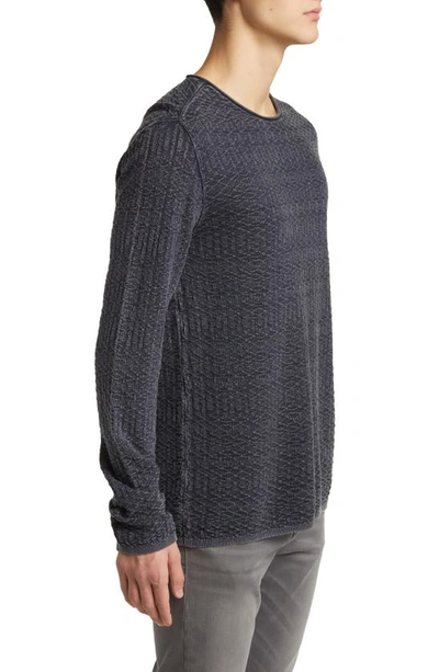 Shop John Varvatos Riley Textured Knit Shirt In Iron Grey
