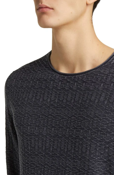 Shop John Varvatos Riley Textured Knit Shirt In Iron Grey