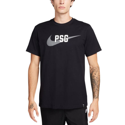 Shop Nike Black Paris Saint-germain Swoosh T-shirt