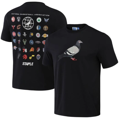 Shop Staple Nba X  Black All Teams Flock T-shirt