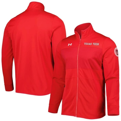 Shop Under Armour Red Texas Tech Red Raiders Knit Warm-up Full-zip Jacket