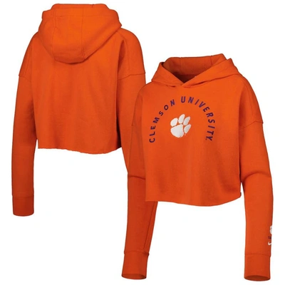 Shop Nike Orange Clemson Tigers 2-hit Cropped Pullover Hoodie