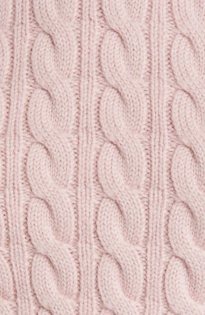 Shop Loveshackfancy Chapelle Crop Merino Wool Sweater In Rose Dust