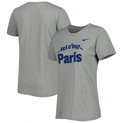 Shop Nike Heather Gray Paris Saint-germain Legend Performance T-shirt
