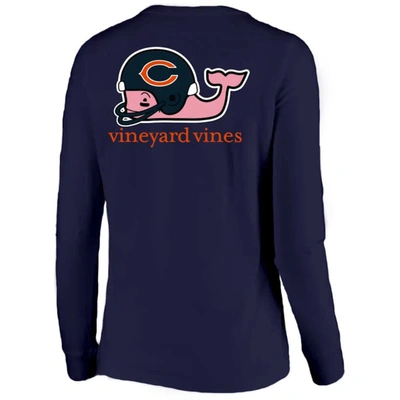 Shop Vineyard Vines Navy Chicago Bears Helmet Long Sleeve T-shirt