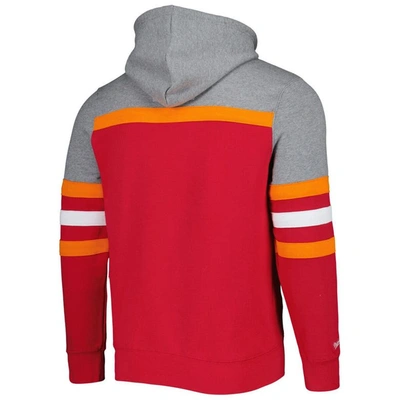 Shop Mitchell & Ness Red/heathered Gray Tampa Bay Buccaneers Head Coach Pullover Hoodie