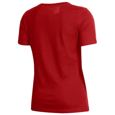 Shop Under Armour Red Wisconsin Badgers Logo Performance V-neck T-shirt