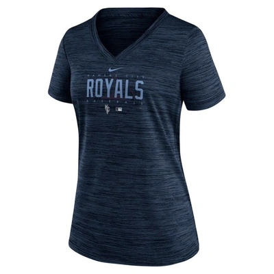 Shop Nike Navy Kansas City Royals City Connect Velocity Practice Performance V-neck T-shirt