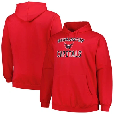 Shop Profile Red Washington Capitals Big & Tall Arch Over Logo Pullover Hoodie