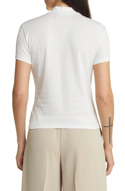 Shop Theory Tiny Mock Neck Organic Pima Cotton T-shirt In White