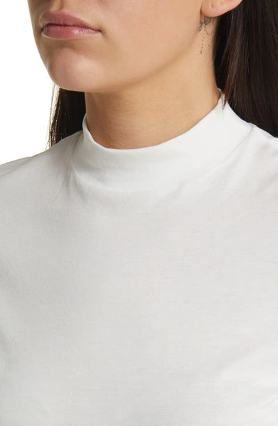 Shop Theory Tiny Mock Neck Organic Pima Cotton T-shirt In White