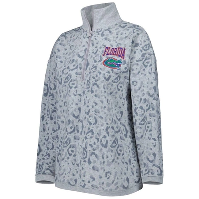 Shop Gameday Couture Heather Gray Florida Gators Leopard Quarter-zip Sweatshirt