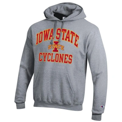 Shop Champion Heather Gray Iowa State Cyclones High Motor Pullover Hoodie