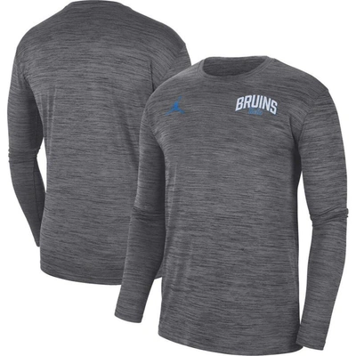 Shop Jordan Brand Charcoal Ucla Bruins Sideline Game Day Velocity Performance Long Sleeve T-shirt