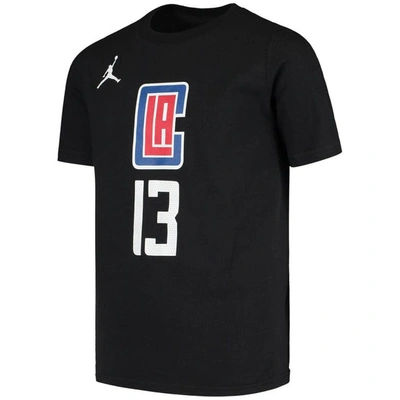 Shop Jordan Brand Youth  Paul George Black La Clippers Statement Edition Name & Number T-shirt