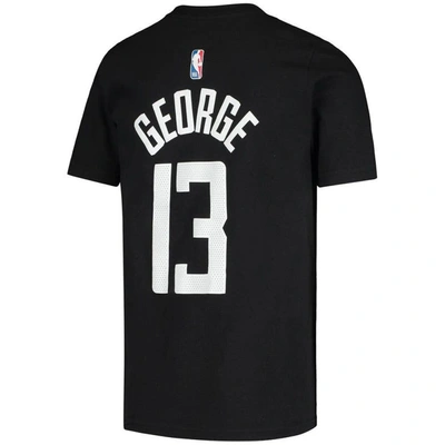 Shop Jordan Brand Youth  Paul George Black La Clippers Statement Edition Name & Number T-shirt