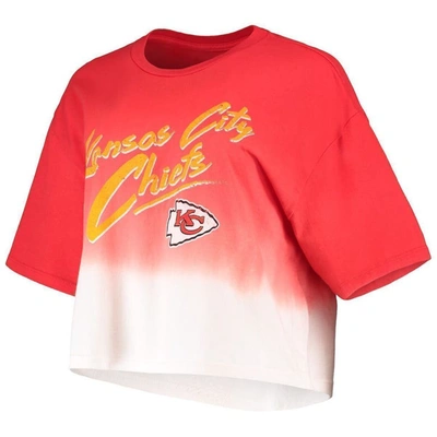 Shop Majestic Threads Patrick Mahomes Red/white Kansas City Chiefs Dip-dye Player Name & Number Crop Top