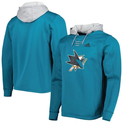 Shop Adidas Originals Adidas Teal San Jose Sharks Skate Lace Primeblue Team Pullover Hoodie