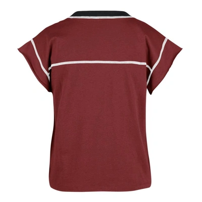 Shop 47 ' Crimson Oklahoma Sooners Sound Up Maya Cutoff T-shirt