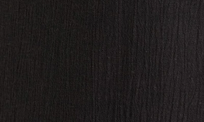 Shop Topshop Textured Cotton & Linen Blend Slipdress In Black