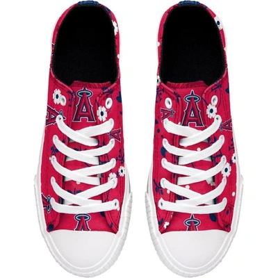 Shop Foco Red Los Angeles Angels Flower Canvas Allover Shoes