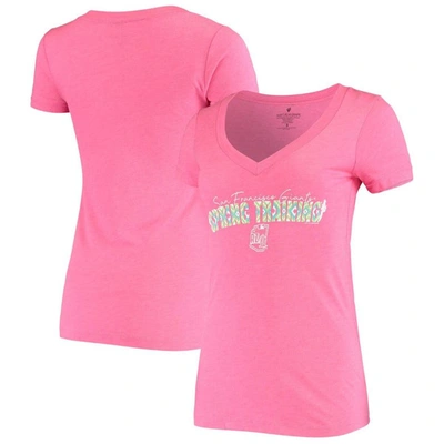 Shop Soft As A Grape Pink San Francisco Giants Spring Training Circle Ribbon V-neck Tri-blend T-shirt