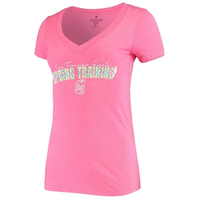 Shop Soft As A Grape Pink San Francisco Giants Spring Training Circle Ribbon V-neck Tri-blend T-shirt