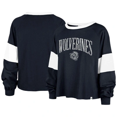 Shop 47 '  Navy Michigan Wolverines Upside Rhea Raglan Long Sleeve T-shirt