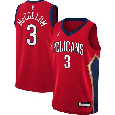 Shop Jordan Brand Youth  C.j. Mccollum Red New Orleans Pelicans Swingman Jersey