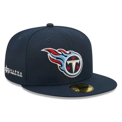 Shop New Era X Alpha Industries Navy Tennessee Titans Alpha 59fifty Fitted Hat
