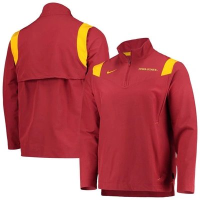 Shop Nike Cardinal Iowa State Cyclones 2021 Team Coach Quarter-zip Jacket