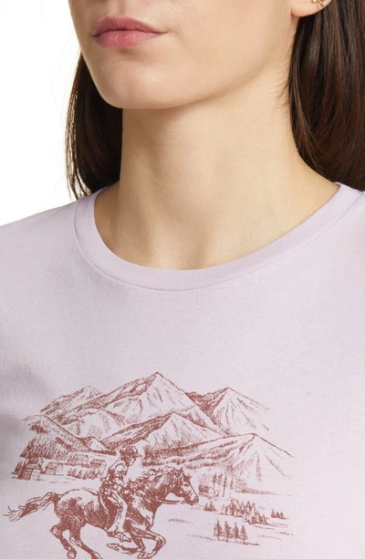 Shop Golden Hour Mountain Cowboy Cotton Graphic Baby Tee In Washed Fair Orchid