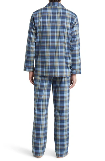 Shop Nordstrom Plaid Poplin Pajamas In Blue Oasis Christine Plaid