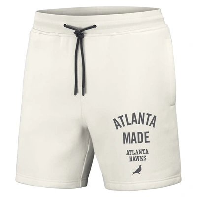 Shop Staple Nba X  Cream Atlanta Hawks Heavyweight Fleece Shorts