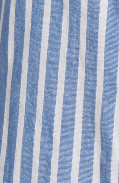 Shop Beachlunchlounge Stripe Cotton & Modal Button-up Shirt In Ocean Air
