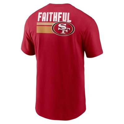 Shop Nike Scarlet San Francisco 49ers Blitz Essential T-shirt