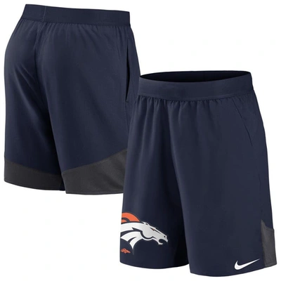Shop Nike Navy Denver Broncos Stretch Performance Shorts