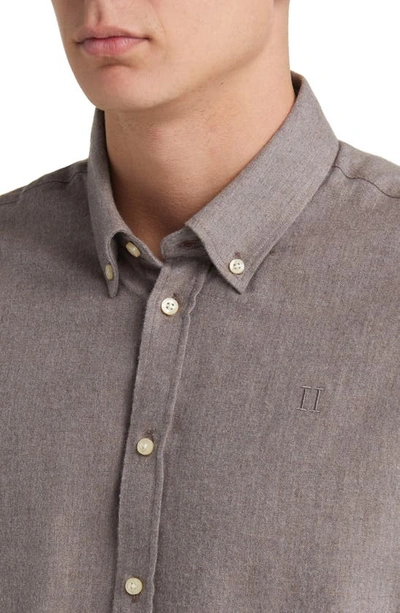 Shop Les Deux Desert Button-down Shirt In Mountain Grey Melange