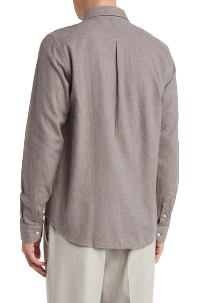 Shop Les Deux Desert Button-down Shirt In Mountain Grey Melange