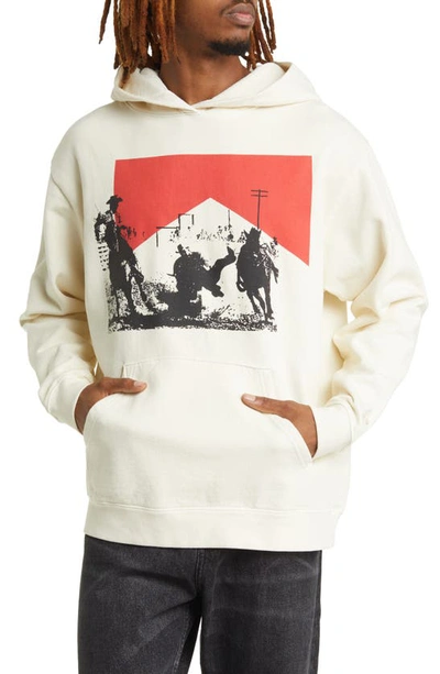 Shop One Of These Days Cathedral Of Dust Cotton Graphic Hoodie In Bone