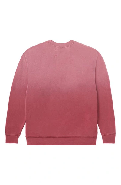 Shop One Of These Days Wild West Ombré Cotton Graphic Sweatshirt In Washed Burgundy