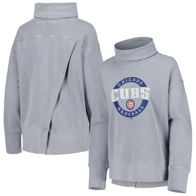 Shop Levelwear Heather Gray Chicago Cubs Sunset Farm Team Pullover Sweatshirt