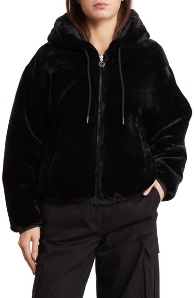 Shop Moose Knuckles Eaton Bunny Quilted Faux Fur Reversible Jacket In Black