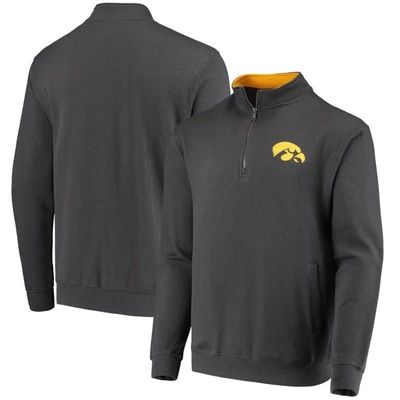 Colosseum Men's Charcoal Iowa Hawkeyes Tortugas Logo Quarter-zip Jacket In Charcoal