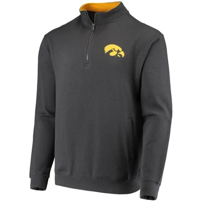 Colosseum Men's Charcoal Iowa Hawkeyes Tortugas Logo Quarter-zip Jacket In Charcoal