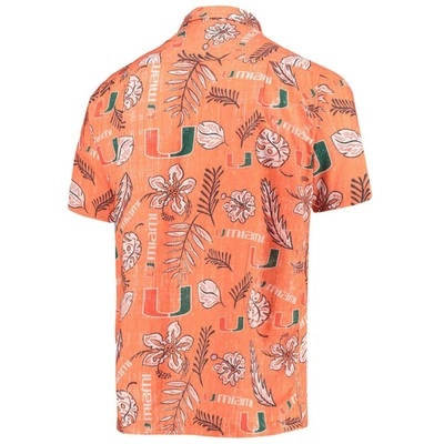 Shop Wes & Willy Orange Miami Hurricanes Vintage Floral Button-up Shirt