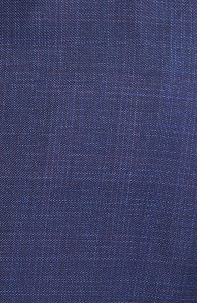 Shop Emporio Armani Screen Plaid G-line Virgin Wool Suit In Blue