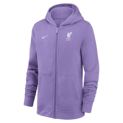 Shop Nike Youth   Purple Liverpool Club Full-zip Hoodie